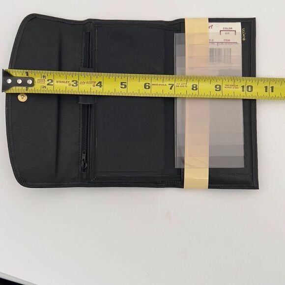 New with Defect BUXTON CAL Q CLUTCH Wallet Tri-Fold Genuine Leather Black Wallet - Picture 7 of 10